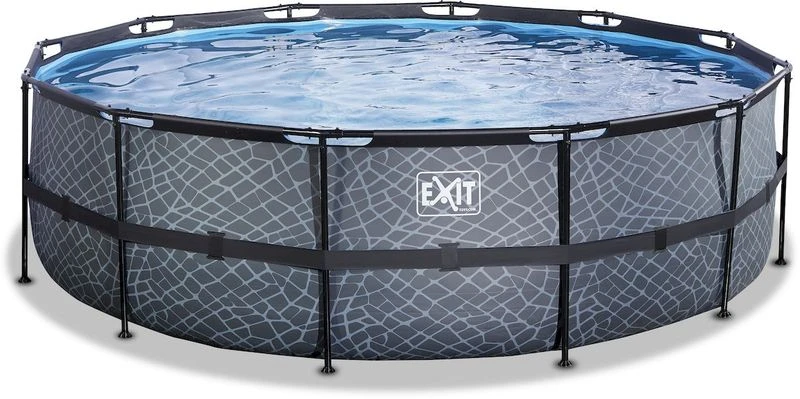 EXIT TOYS EXIT Stone Zwembad - 488 X 122 Cm - Met Zandfilterpomp En Trap - Afbeelding 2