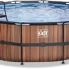 EXIT TOYS EXIT Wood Zwembad - 488 X 122 Cm - Met Zandfilterpomp En Trap