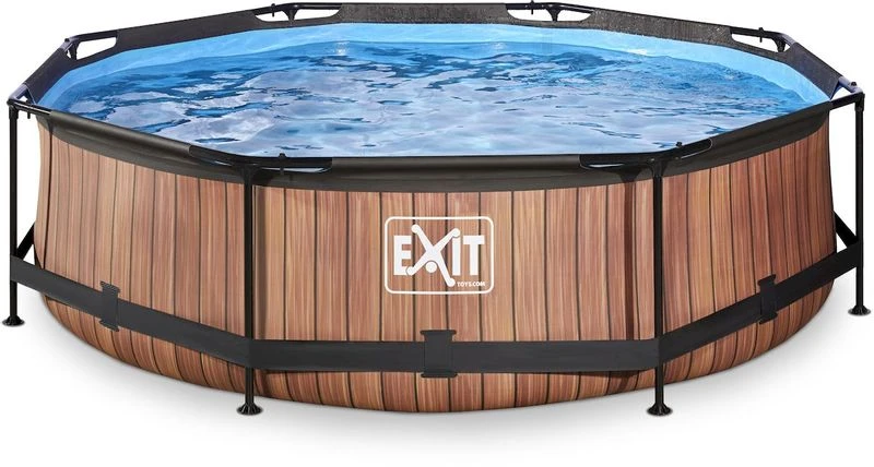 EXIT TOYS EXIT Wood Zwembad - 300 X 76 Cm - Met Filterpomp