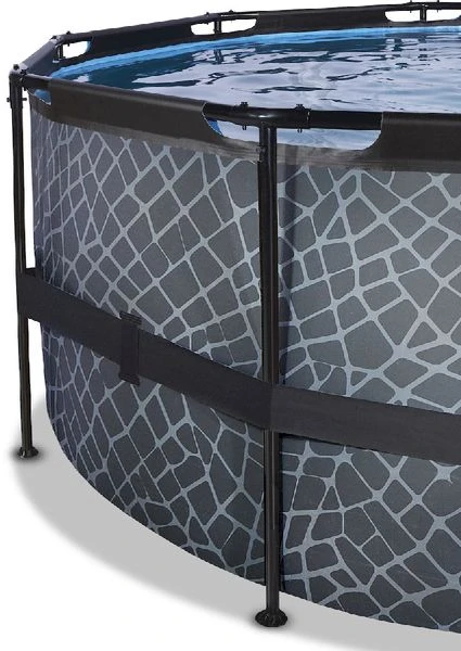 EXIT TOYS EXIT Stone Zwembad - 488 X 122 Cm - Met Zandfilterpomp En Trap - Afbeelding 3